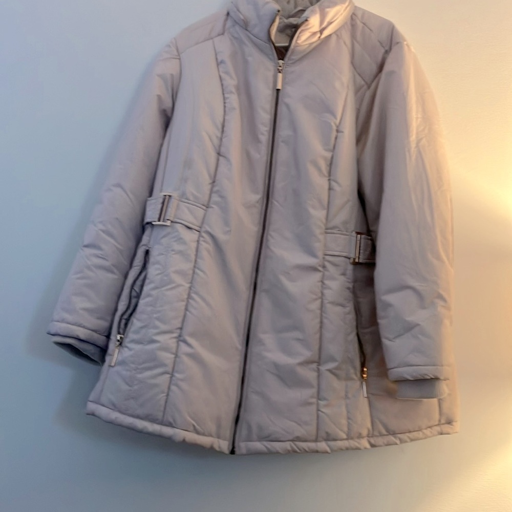 Winter jacket, warm, puffy, rose gold, plus size